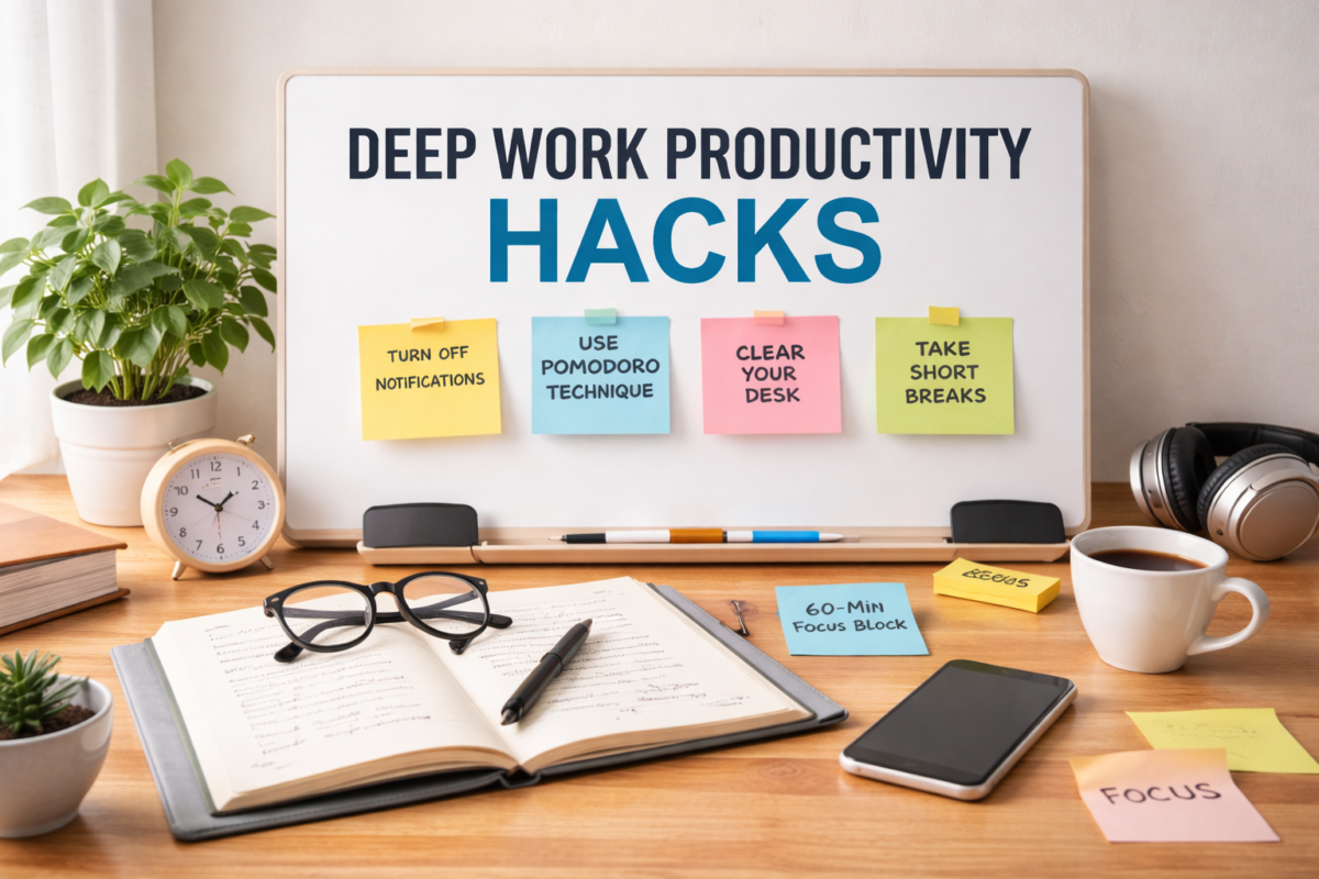 productivity tips for extreme focus with clean workspace setup