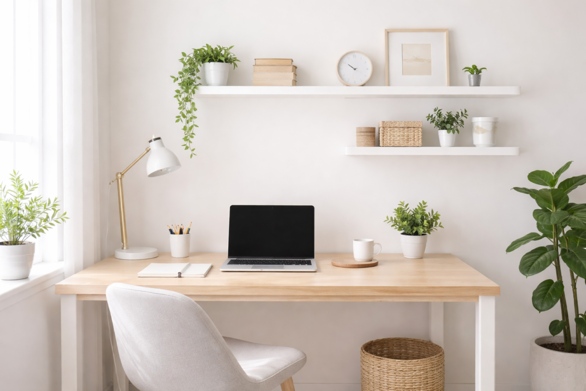 minimalist lifestyle with clean and clutter-free workspace