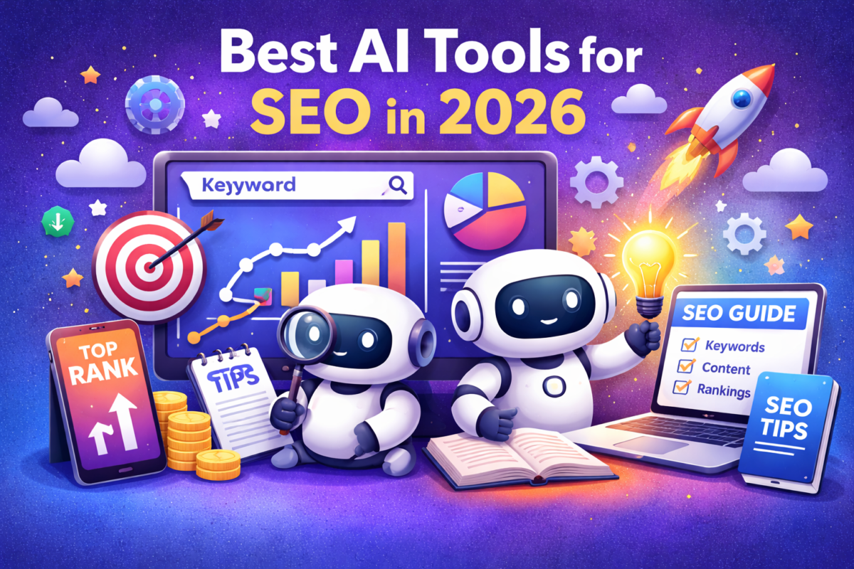 Best AI tools for SEO dashboard showing keyword research and ranking analysis in 2026
