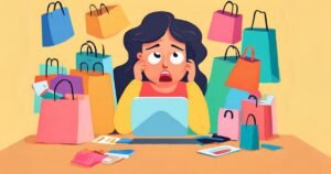 Decision-making stress visual with cluttered thoughts