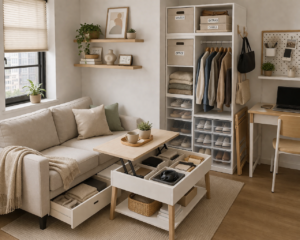 small space organization ideas with smart home storage solutions